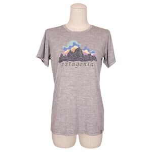 Patagonia Fitz Roy Nimbus Women's Capilene Cool Daily Shirt Gray Sz Small